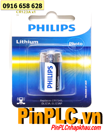 Pin CR123A _Pin DLCR123A CR17345; Pin 3v lithium Philips DLCR123A (Loại Vỉ 1viên)